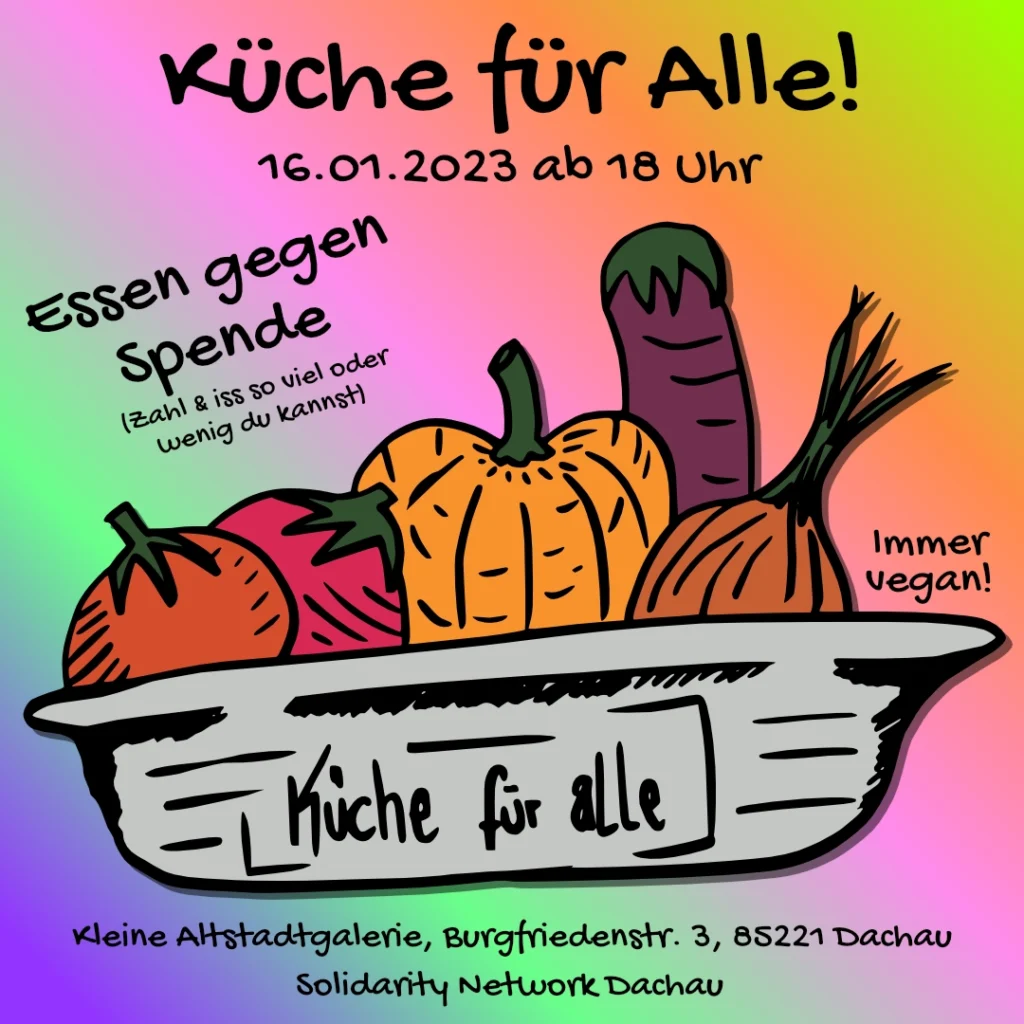 Flyer für die Küche für Alle am 16.01.2023